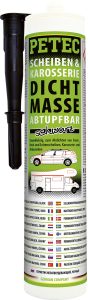 Scheiben- & Karosseriedichtmasse Kartusche, Abtupfbar, Schwarz 310 ml