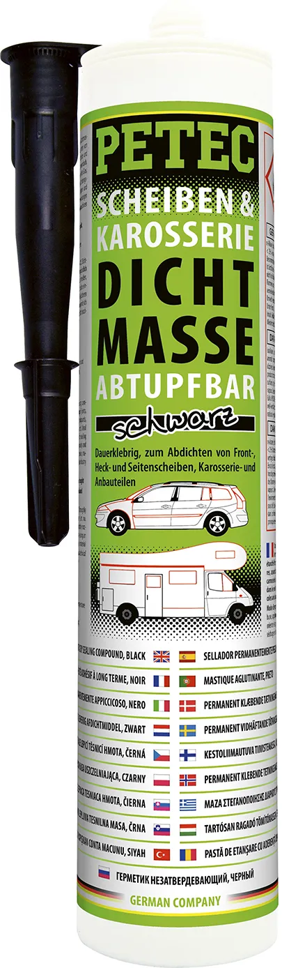 Scheiben- & Karosseriedichtmasse Kartusche, Abtupfbar, Schwarz 310 ml