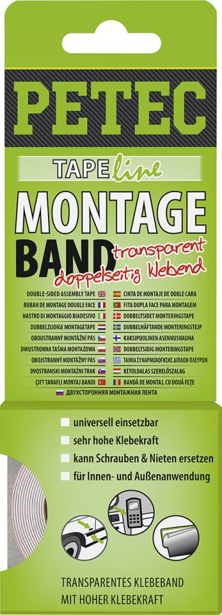 Montageband, Transparent, 19 Mm x 0,2 Mm X 2 M, Sb-Karte