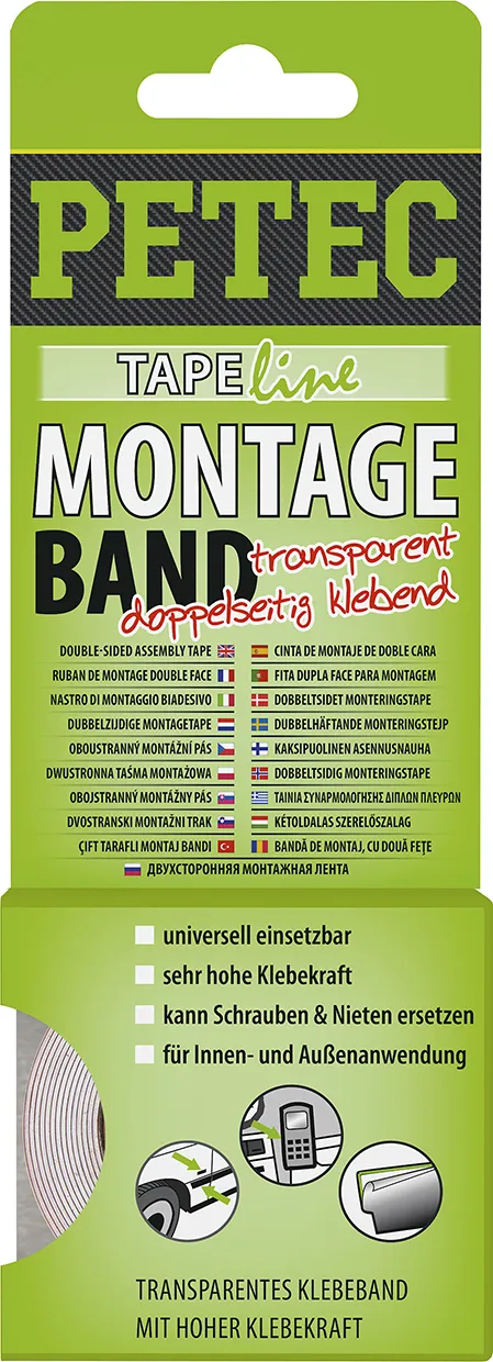 Montageband, Transparent, 19 Mm x 0,2 Mm X 2 M, Sb-Karte