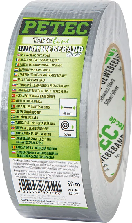 Uni-Gewebeband, Silber, 48 Mm x 50 M