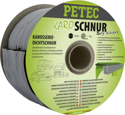 Karo - Schnur, Karosseriedichtschnur, Buthyl, Rund, Schwarz, 10 Mm X 10 M