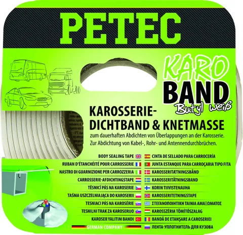 Karo - Band, Karosseriedichtband, Buthyl, Flach, Weiss, 20 Mm X 2 Mm X 3 M, Sb-Karte