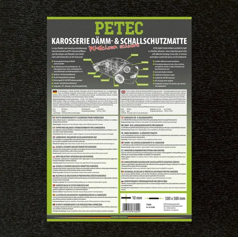 Dämm- Und Schallschutzmatte, Pu-Schaum, Schwarz, 500 Mm X 500 Mm X 10 Mm