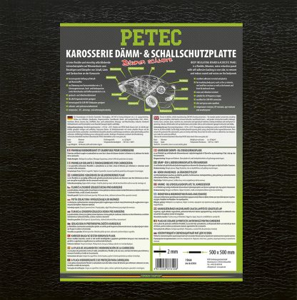 Dämm- Und Schallschutzplatte, Bitumen, Schwarz, 500 Mm X 500 Mm X 2 Mm